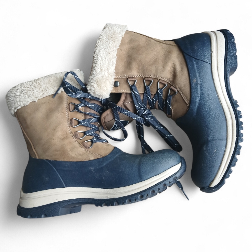 Muck Boots Women's Size 7 with Blue and Tan Design - Picture 5 of 10